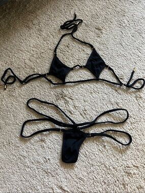 Strappy Black Micro Bikini Set